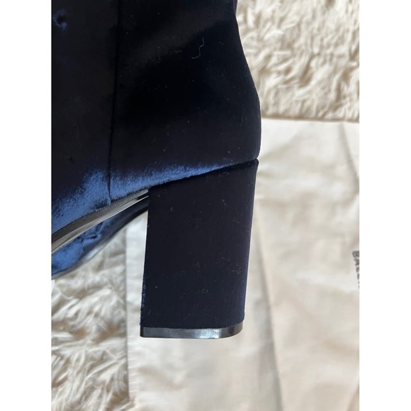 BALENCIAGA SIZE 38 ‘VILLE' VELVET CHUNKY HEEL BOOTIE - Picture 9 of 9
